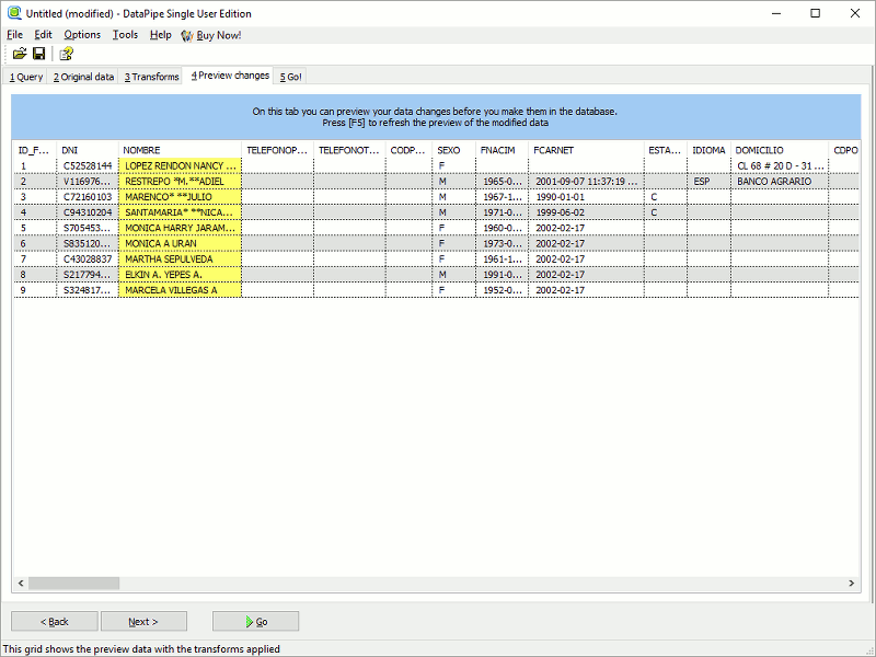 DataPipe Database Search Replace screen shot