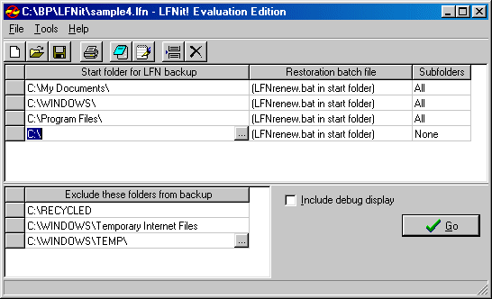 LFNit! - Backup Windows 95/98/NT long filenames