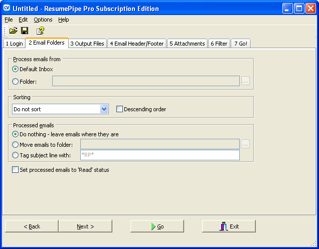 Convert emailed resumes and attachments to text files for importing