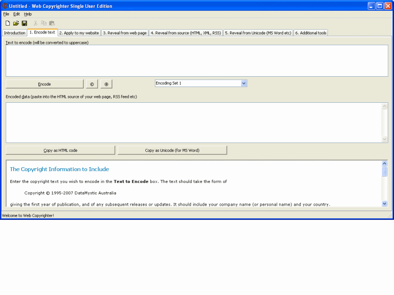 Web Copyrighter 1.15 screenshot