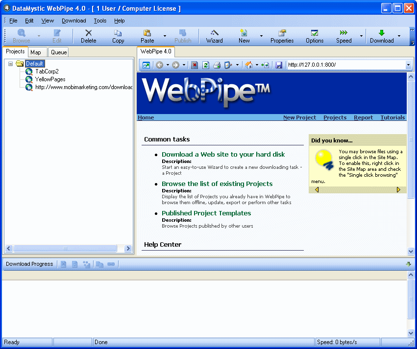 Screenshot of WebPipe 4.0 SR2