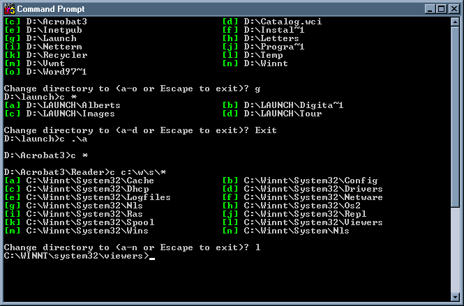 Change between long filename directories with ease