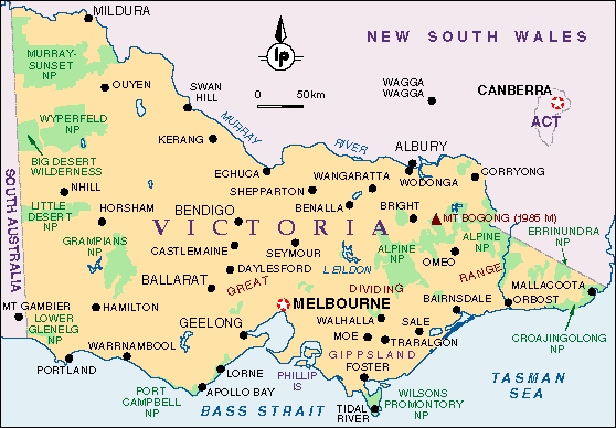map of victoria with towns Location map of victoria with towns